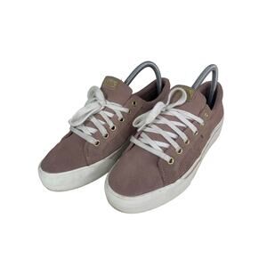 Keds Womens Size 7.5 Mauve Suede Sneakers With White Laces & Gold Eyelets